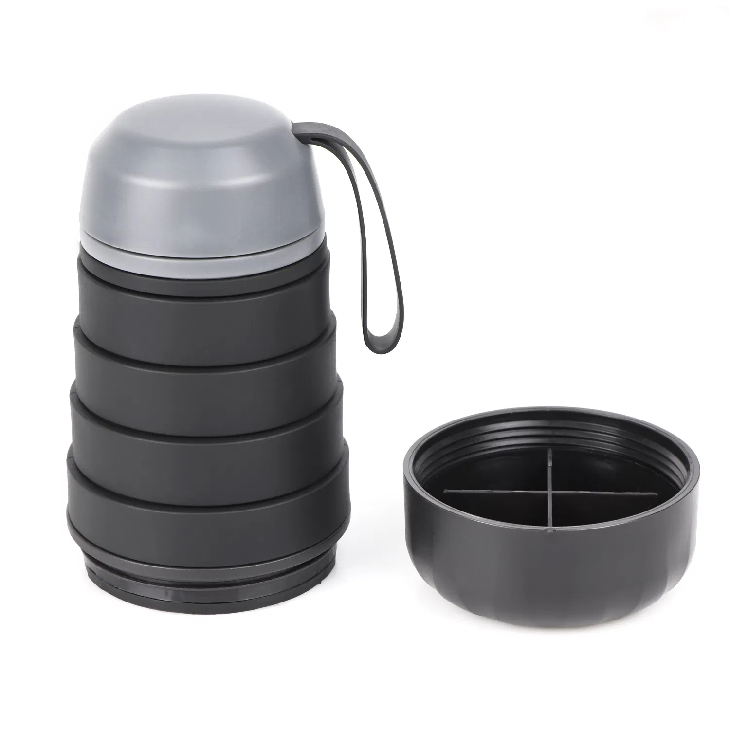 Hot Sale Food Grade Silicone+PP Sports Folding Water Bottle