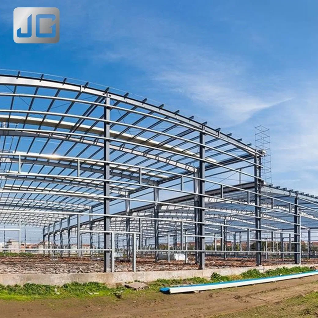 Gable Frame Steel Construction Industrial Metal Garage with H Section Column
