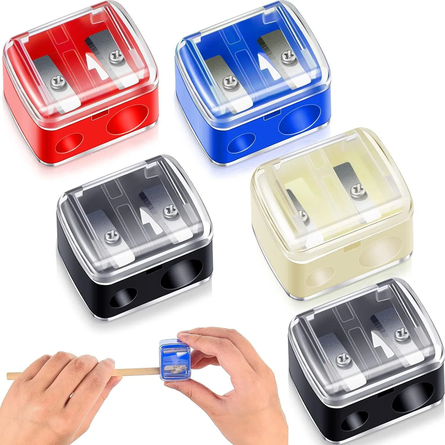 Makeup Pencil Sharpener Tattoo Eyebrow Eyeliner Pen Two Hole Pencil Sharpener
