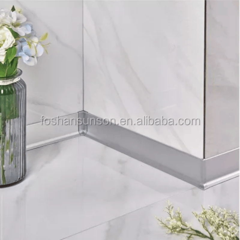 Skirting Board Brushed Aluminium Alloy Baseboard Wall Flooring Aluminum Alloy