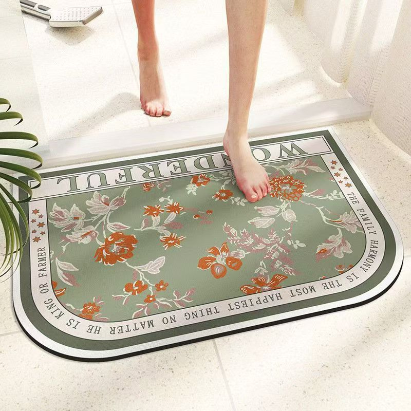 Non Slip Quick Dry Diatomaceous Earth Bathroom Rug Absorbent Floor Mats