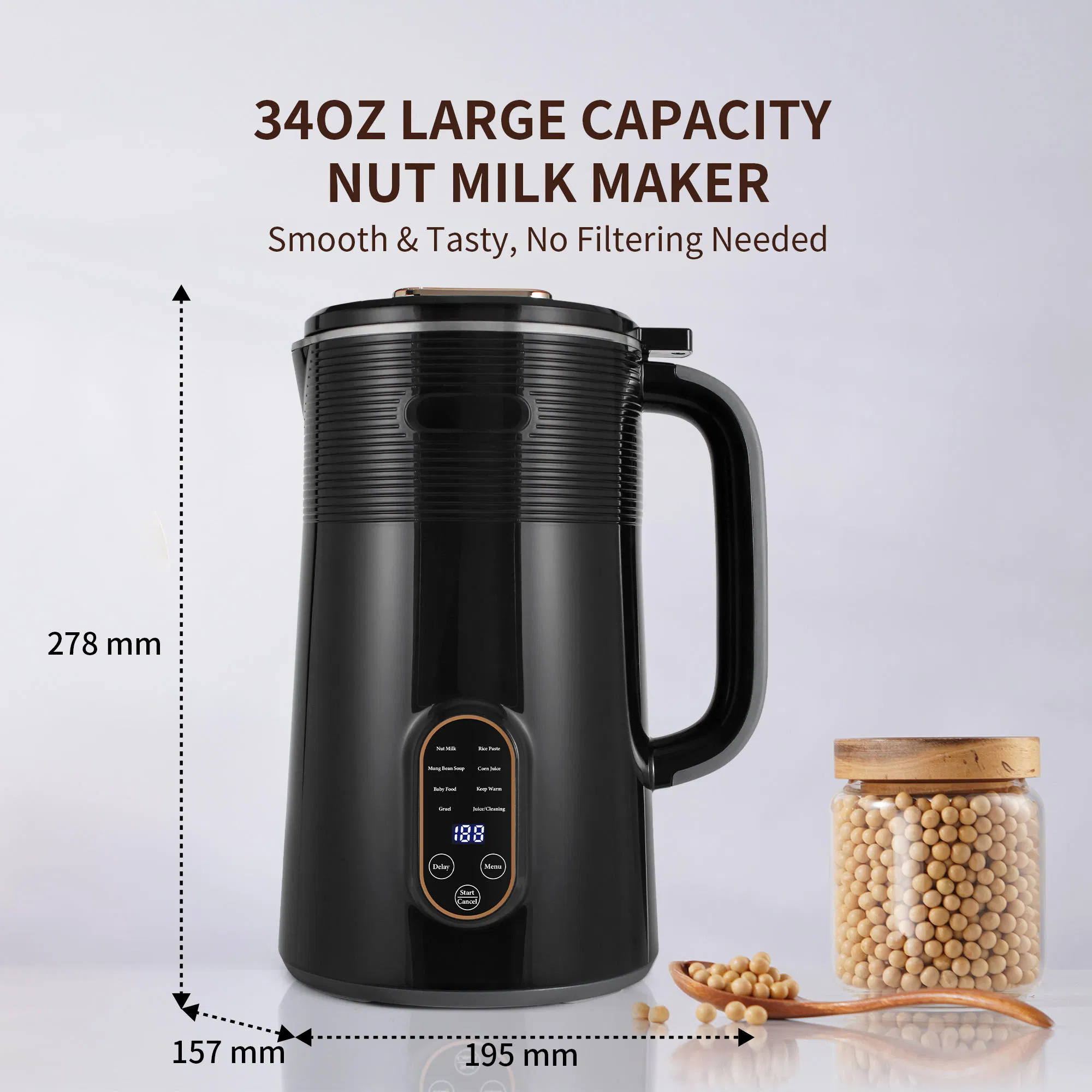 Gdor 8 in 1 Plant Based Milk Maker Machine Works Nut Milk Machine Soymilk Maker & Soup Maker Machine