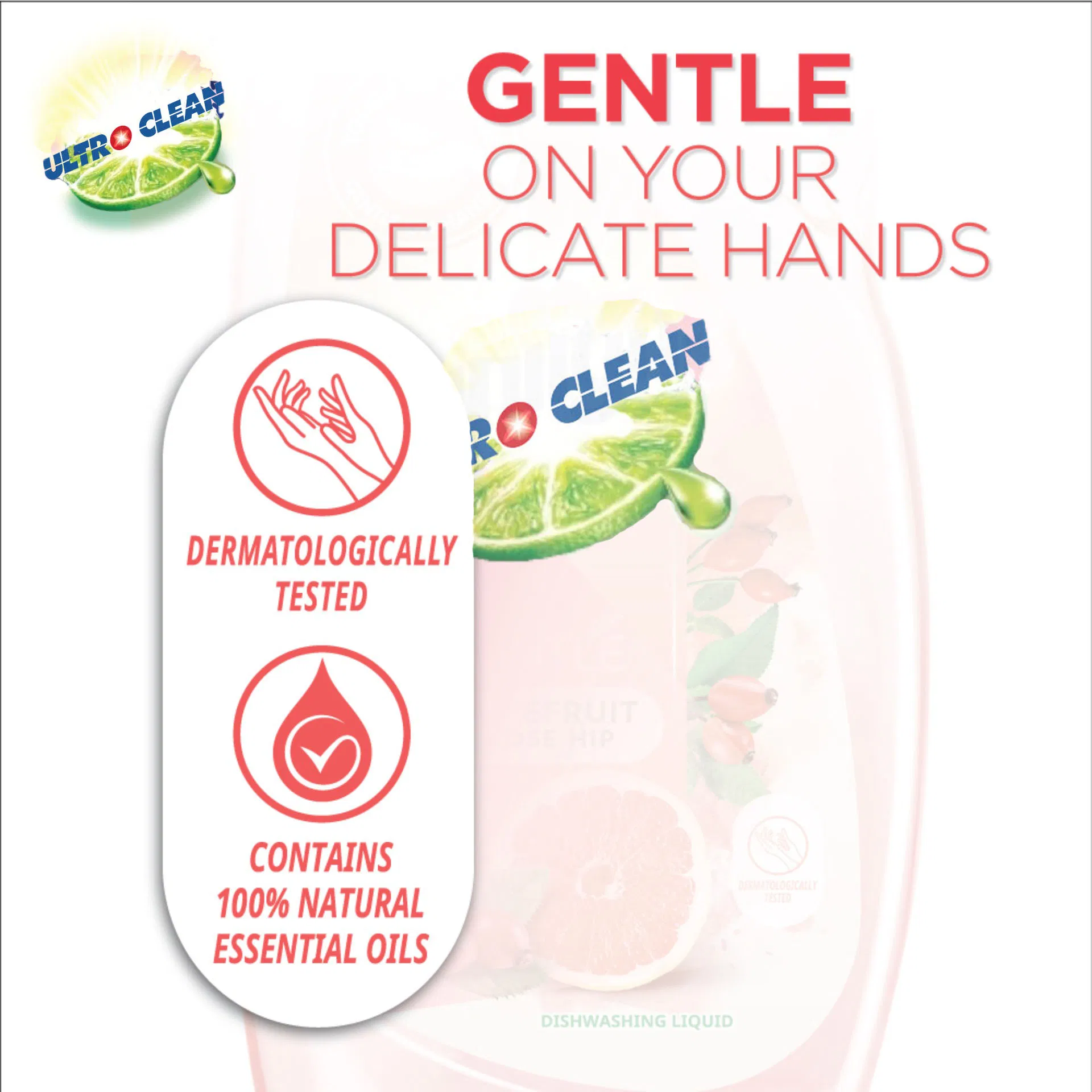 1L Grapefruit Kitchen Label Design Dishwash Liquid