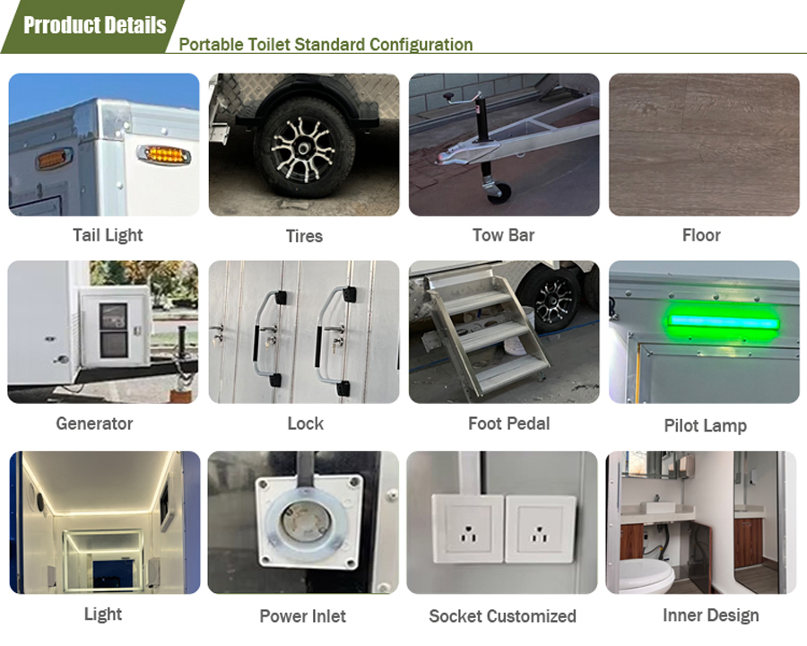 Luxury Ultimate Toilet 2 Stations Shower Trailer Laundry Bathroom Trailer Mobile Restroom Trailer Portable Toilets