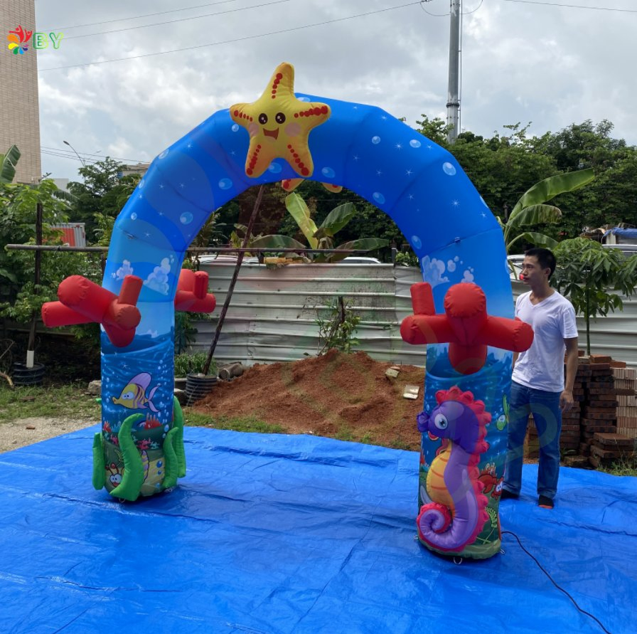 Inflatable Dolphin Entrance Archway Air Door Inflatable Arch Rental Giant Inflatable Dolphin Arch for Aquarium