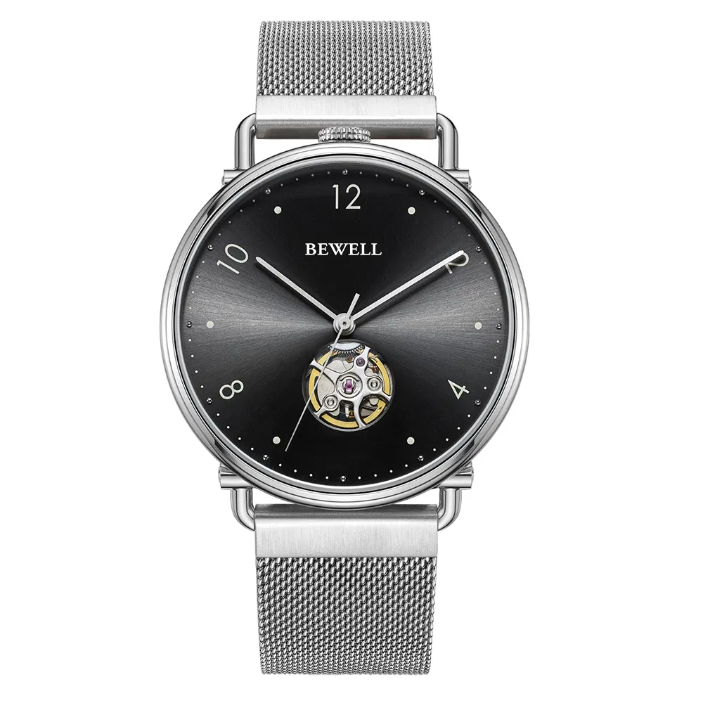 2024 OEM Classic Stainless Steel Automatic Wrist Watch Custom Logo Waterproof Luxury Stainless Steel Mechanical Watch for Men