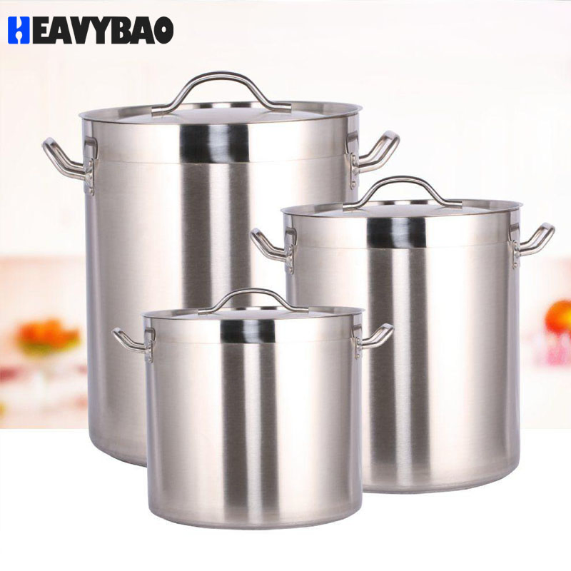 Heavybao 03 Style Stainless Steel Sandwich Bottom Steam Food Stockpot Cooking Kitchen Pot