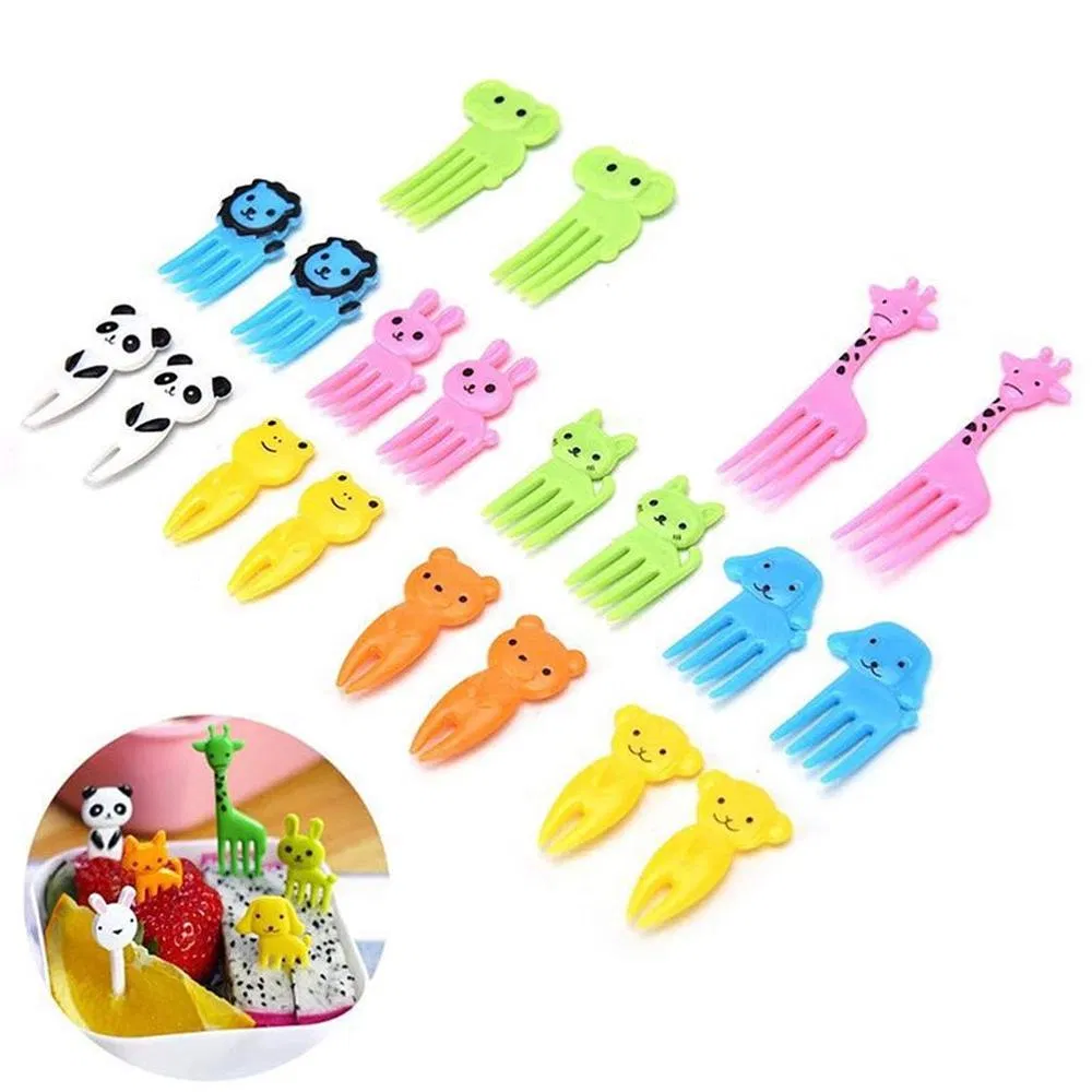 Aohea Dessert Forks for Cakes Desserts Fruit Assorted Cartoon Animal Fruit Fork