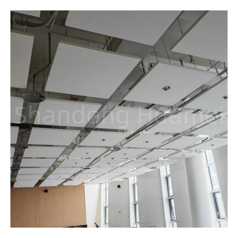 Smart Fiberglass Acoustic Cloud Tiles Designed for Horizontal Hanging with 0.9 Nrc Sound Absorption for Intelligible Speech in Open