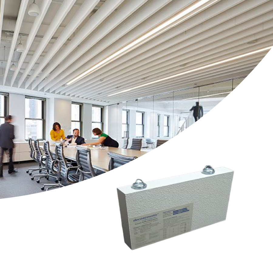 Vertical Suspended Ceiling Panel Fiberglass Acoustic Baffles High Performance Ceiling Panels
