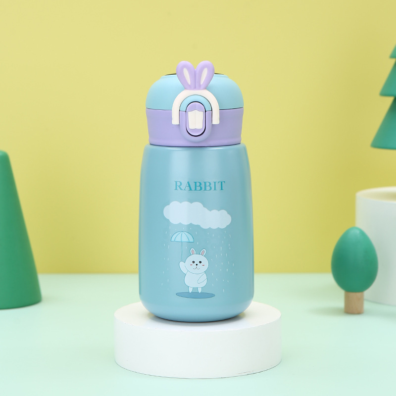Cartoon Cute Rabbit Cup Flip Lid Stainless Steel Insulated Cup for Kids