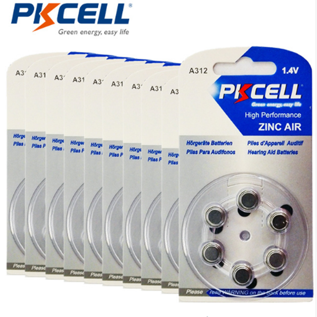 Батарейки для слуховых аппаратов PKCELL ZA312 1.4V (4 шт.)