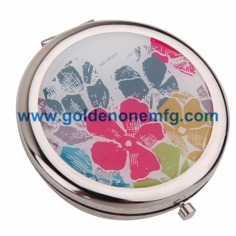 Promotion Gift Fashion Round Shape PU Leather Pocket Mirror