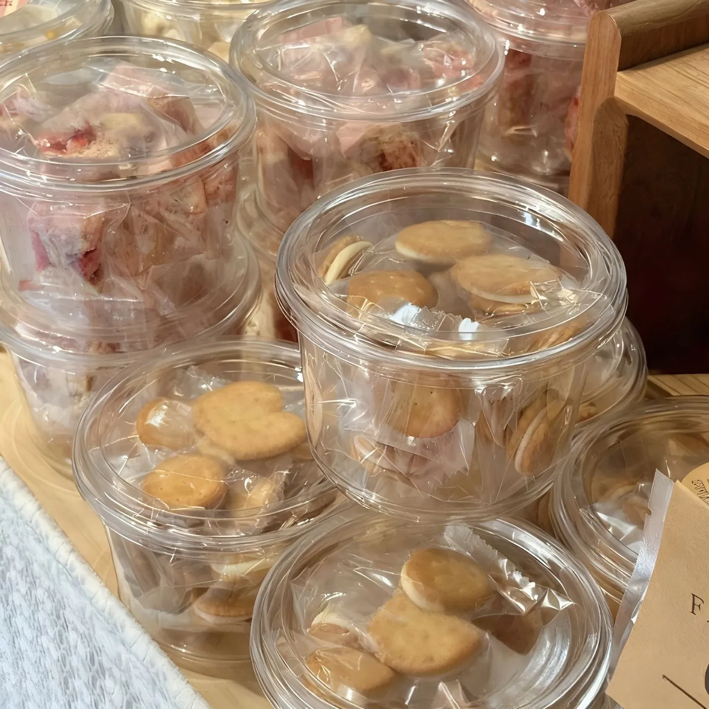 Factory Clear Pet 6ooml Plastic Cookie Biscuit Dessert Cake Pastry Cups Disposable Plastic Cookie Dessert Cups