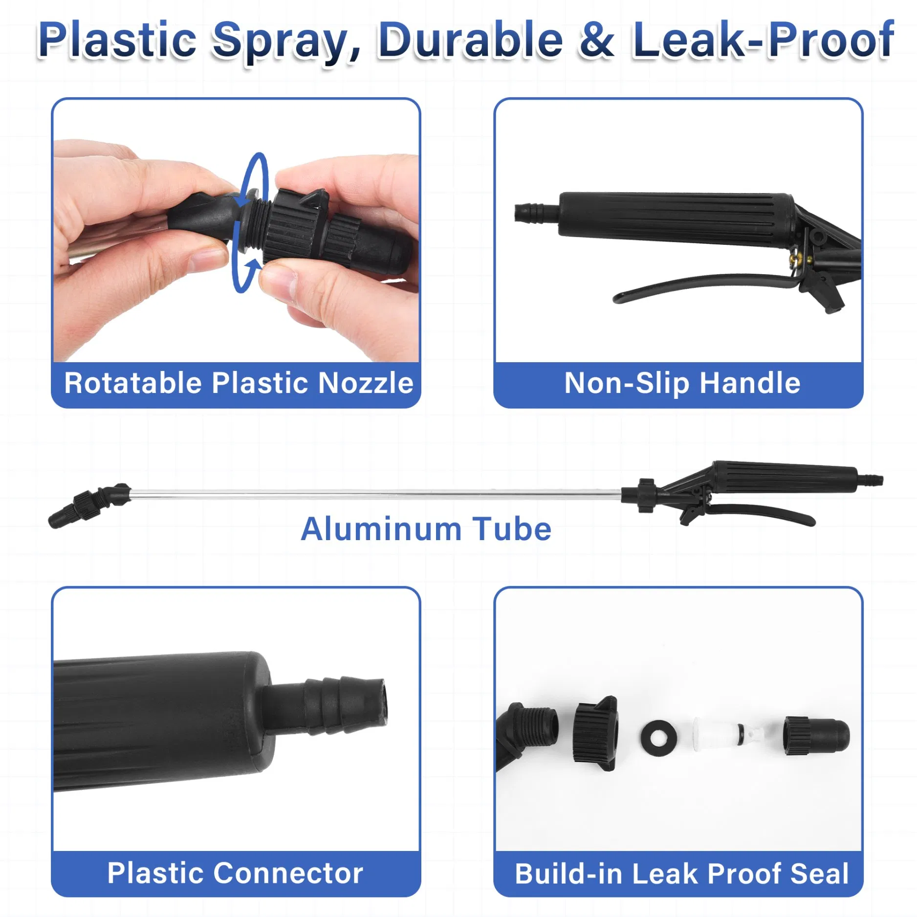 Garden Car Wash with Adjustable Water Pressure Nozzle with Telescopic Rod