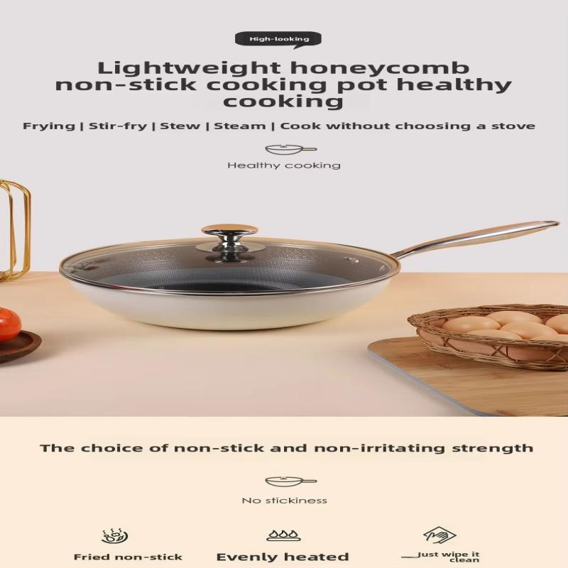 Chinese Manufacturer 316 Stainless Steel Without Coating with Honeycomb Pattern Ultralight Wok