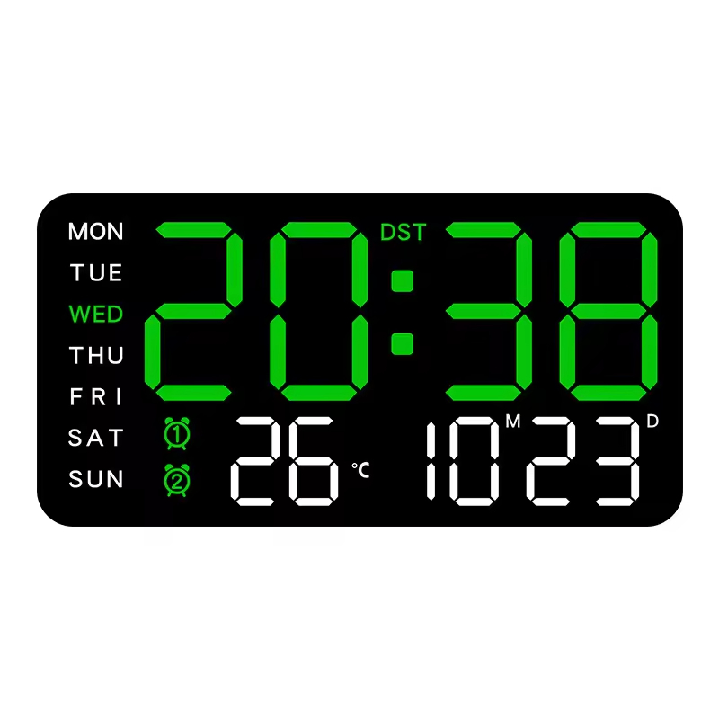 Modern Design Cross-Border Digital Wall Clock New Creative Large Screen Display for Living Room Multifunctional Atmosphere Light