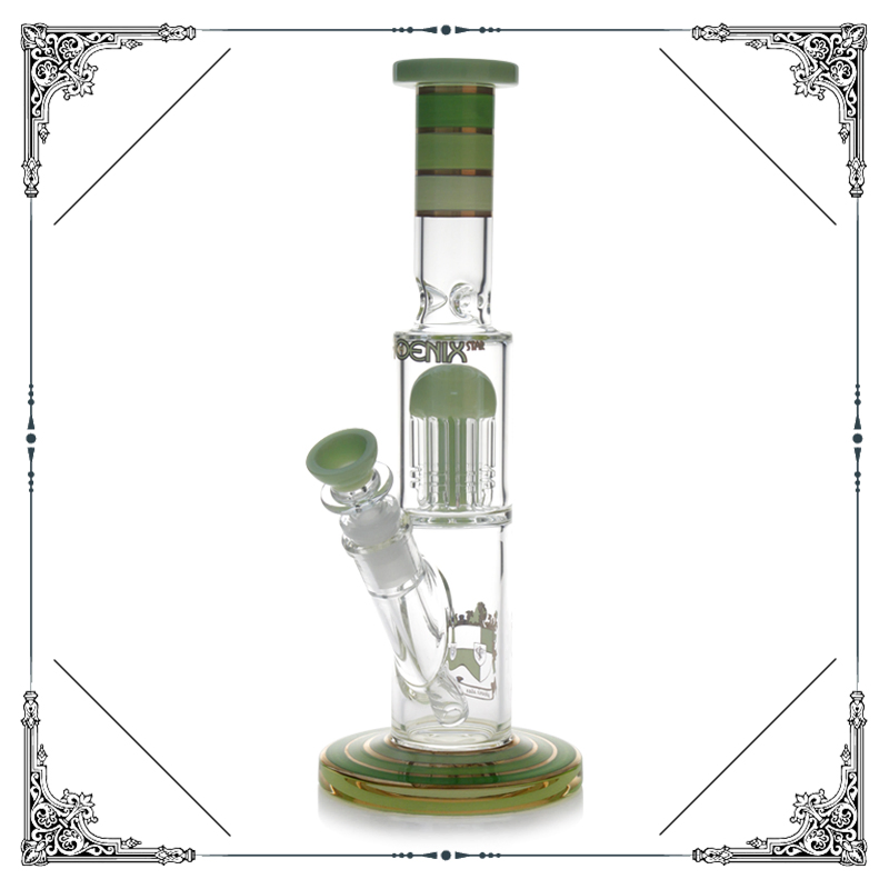 12 Inches Glass Smoking Water Pipe in Stock 8 Arms Perc Glass Pipes Wholesale