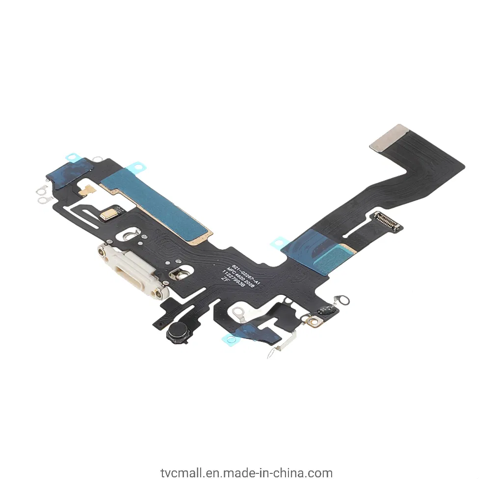Dock Connector Charging Port Flex Cable (Without Logo) for iPhone 12 6.1 Inch (High Copy) - White