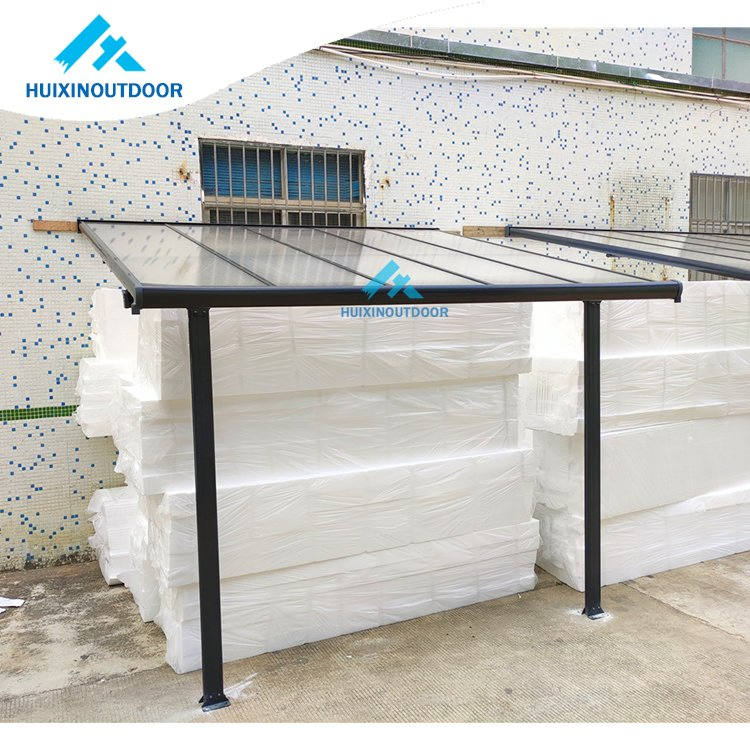 Folding Aluminum Carport Garden Shed Awning Canopy Outdoor Balcony Car Waterproof Black Pergola Patio Cover