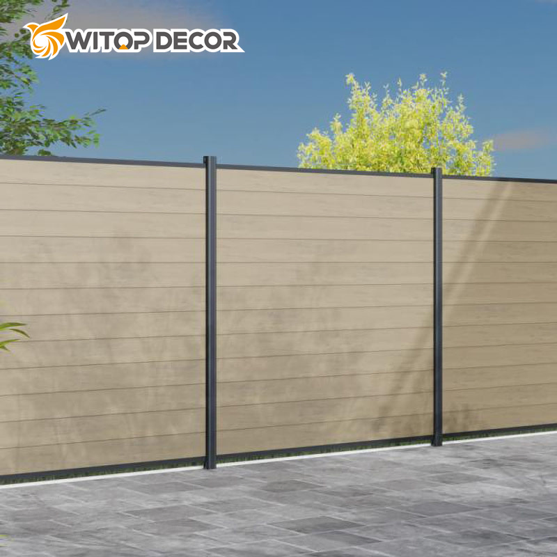Sanding Embossing Woodgrain Co-Extrusion Wood Plastic Composite Fencing WPC Fence