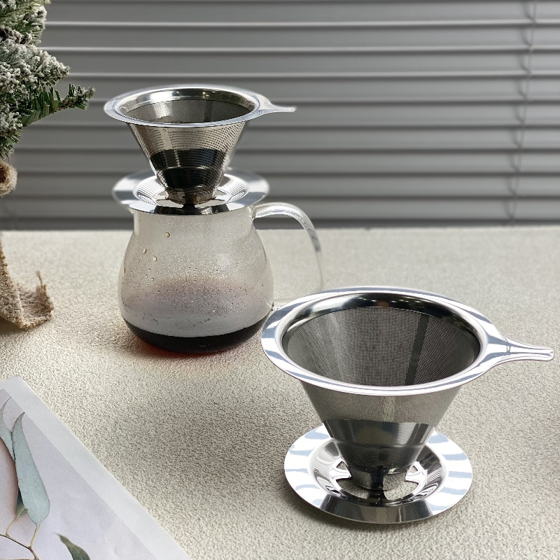 Premium 304 Stainless Steel Drip Coffee Funnel Filter