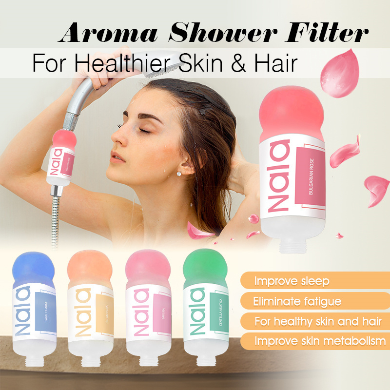 Customizable Logo 5 Scents Anti-Aging Vitamin C Fragrance Shower Head Filter Multiple Fragrance Aroma for Hard Water Removing Chlorine Shower Filter G
