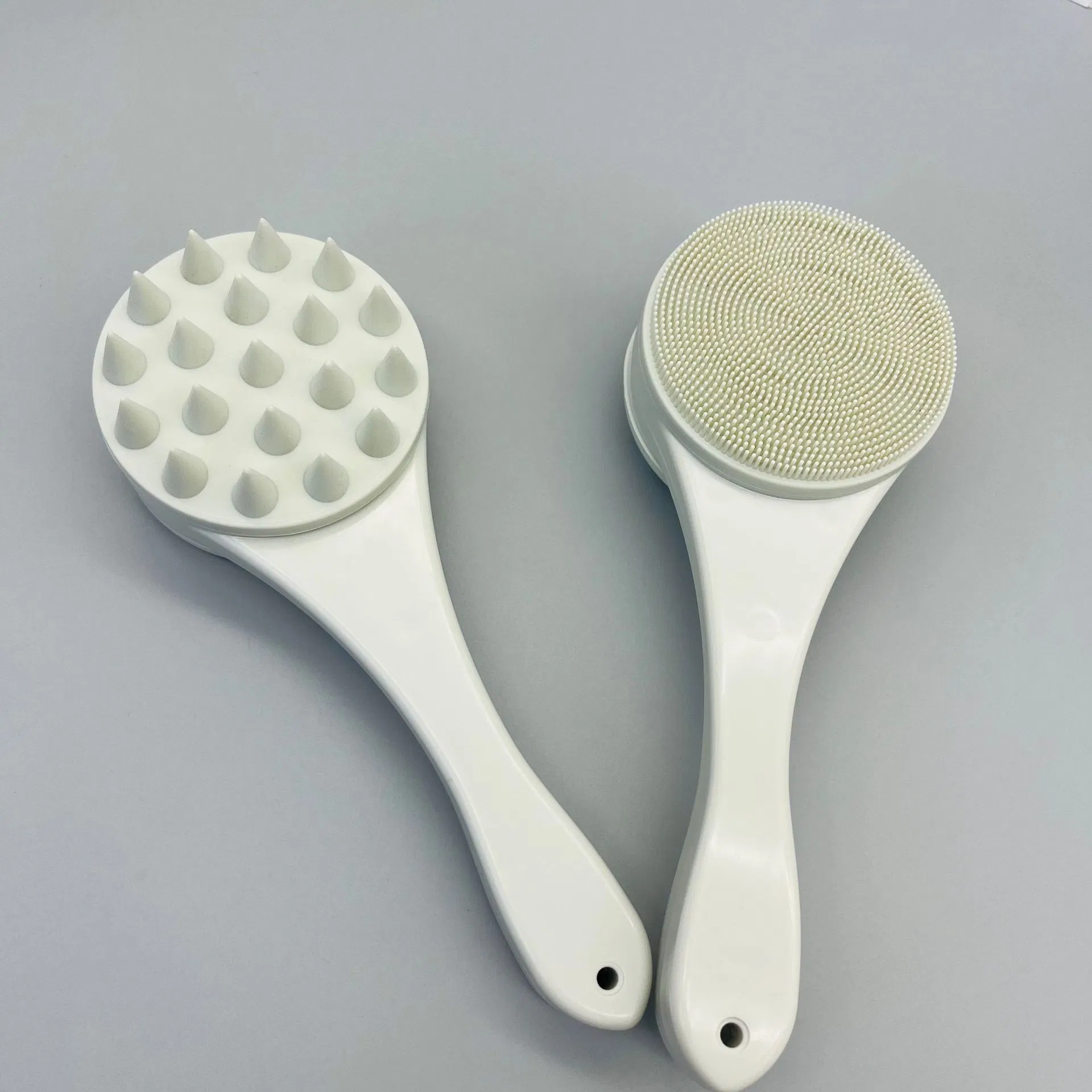 New 2-in-1 Silicone Facial & Scalp Massage Brush with Handle