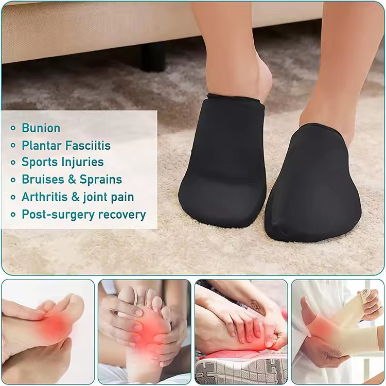 New Products 2024 OEM Reusable Hot Cold Therapy Flexible Ankle Foot Gel Cold Ice Pack for Injuries Achilles Tendonitis