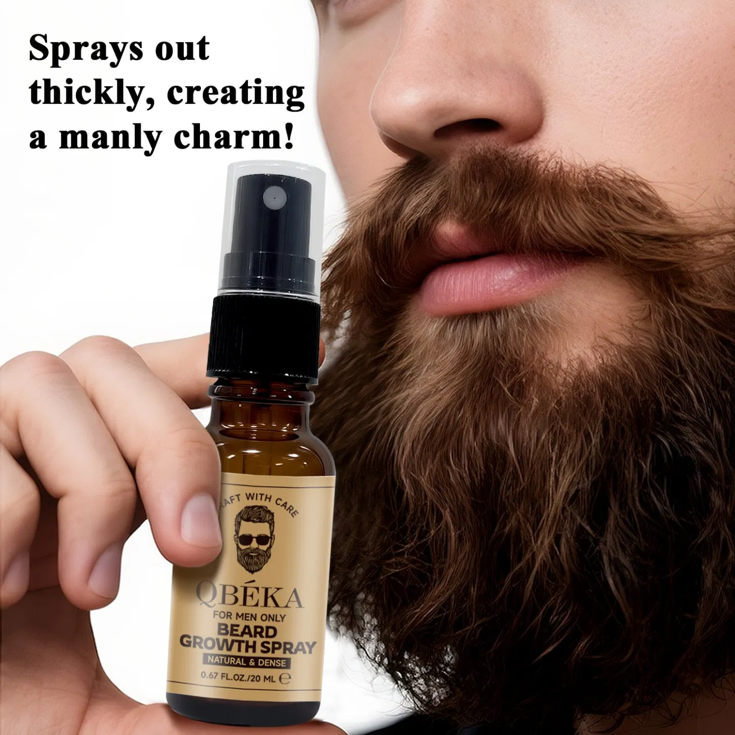 Men's Beard Growth Spray - Activates Follicles for Faster Results