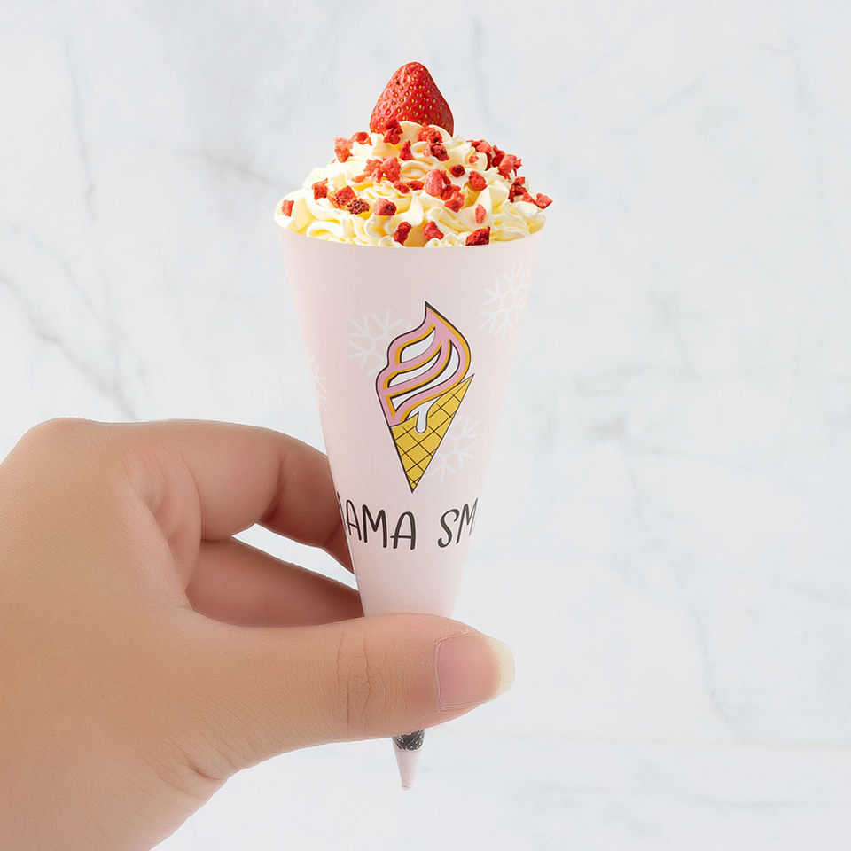 Food Grade Biodegradable Custom Disposable Ice Cream Paper Cone Cup