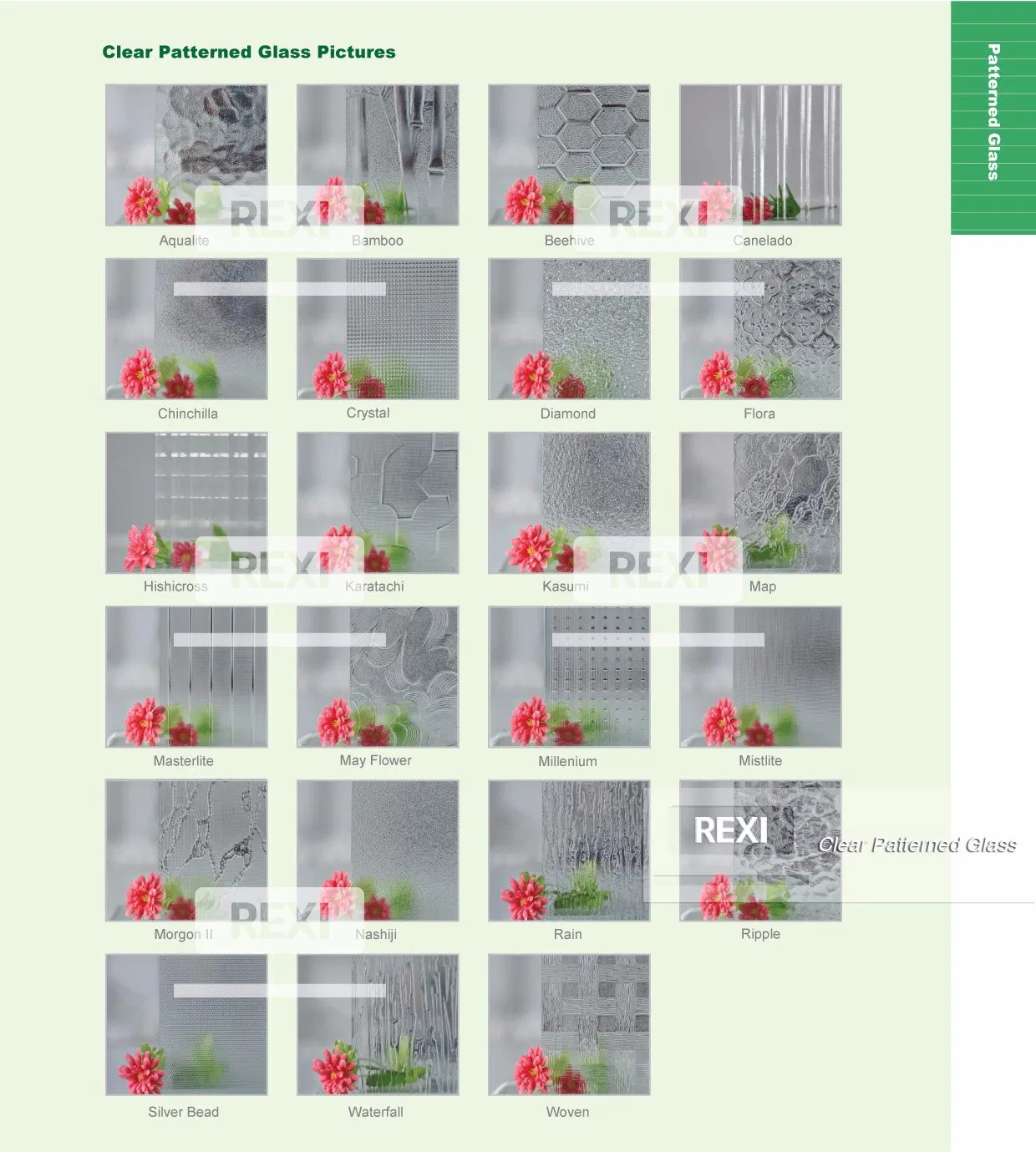 Premium Clear Rolled Glass Sheets with Elegant Millennium Design