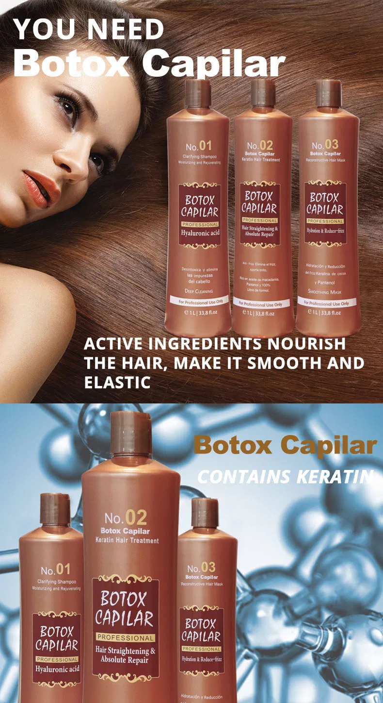 OEM Brazilian Keratin Botox Straightening Treatment Hair Shampoo Mask Professional Salon Formaldehyde Free Keratin Set for Damaged Hair