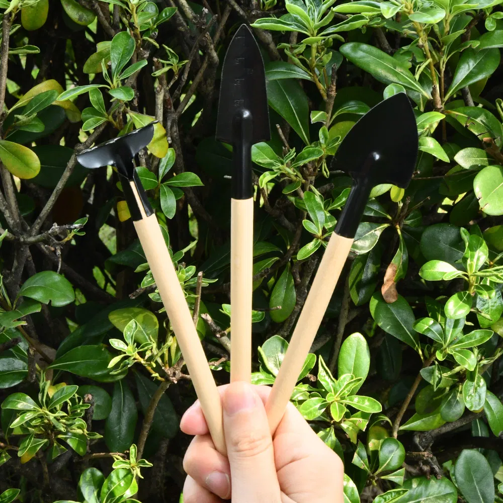 Durable Metal Mini Safe Children's Garden Hand Tools Garden Large Shovel/Small Shovel/Fork with Wooden Handle for Kids