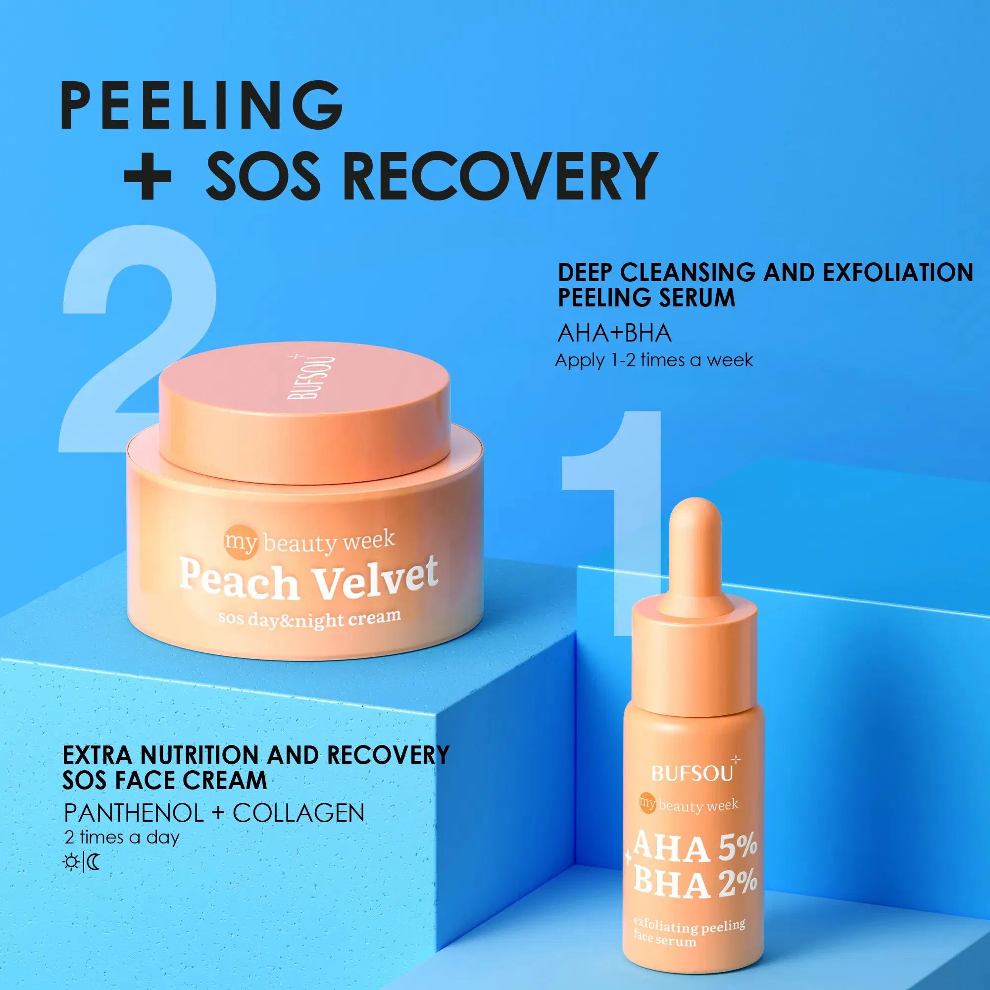 Private Label Vegan Organic Skin Care Beauty Moisturizing Nourishing Facial Cream After Peeling Repair Cream for Face