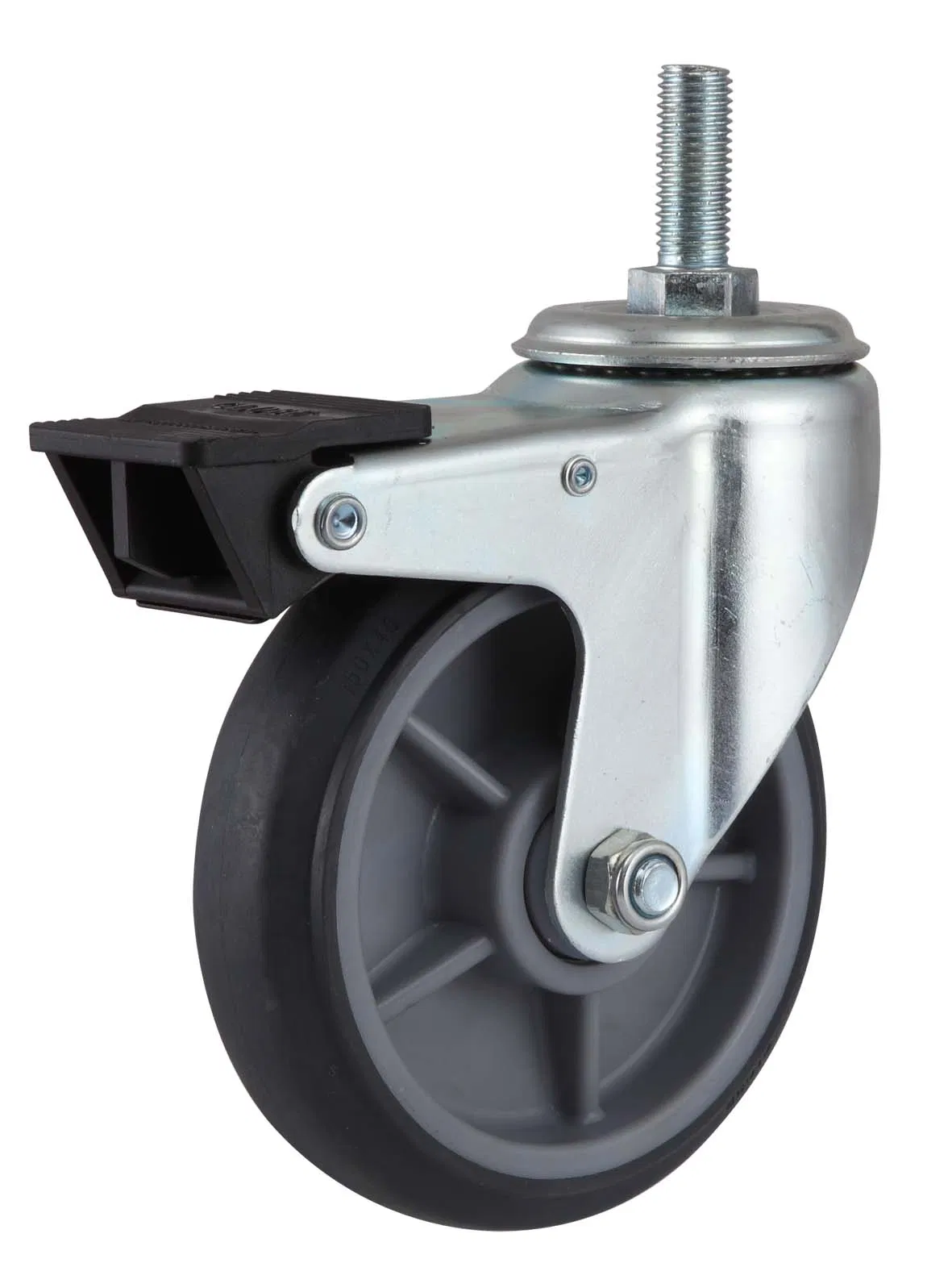 Globe Furniture Wheels Threaded Stem Industrial TPR Casters Wheels for Leg Facilities