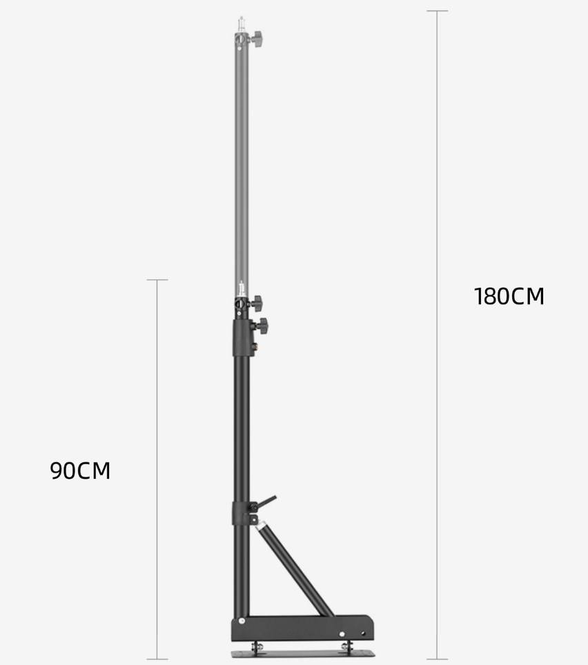 180cm Wall Mount Light Stand Boom Arm with Triangle Base Adjustable Ring Light Wall Mount Stand for Photography Studio, COB Light