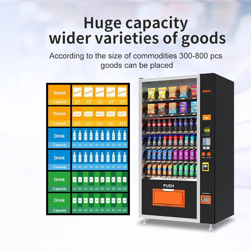 Afen Automated Dispensing Cabinet Drinks and Snacks Vendor Machine with Refrigeration System for Busy Place