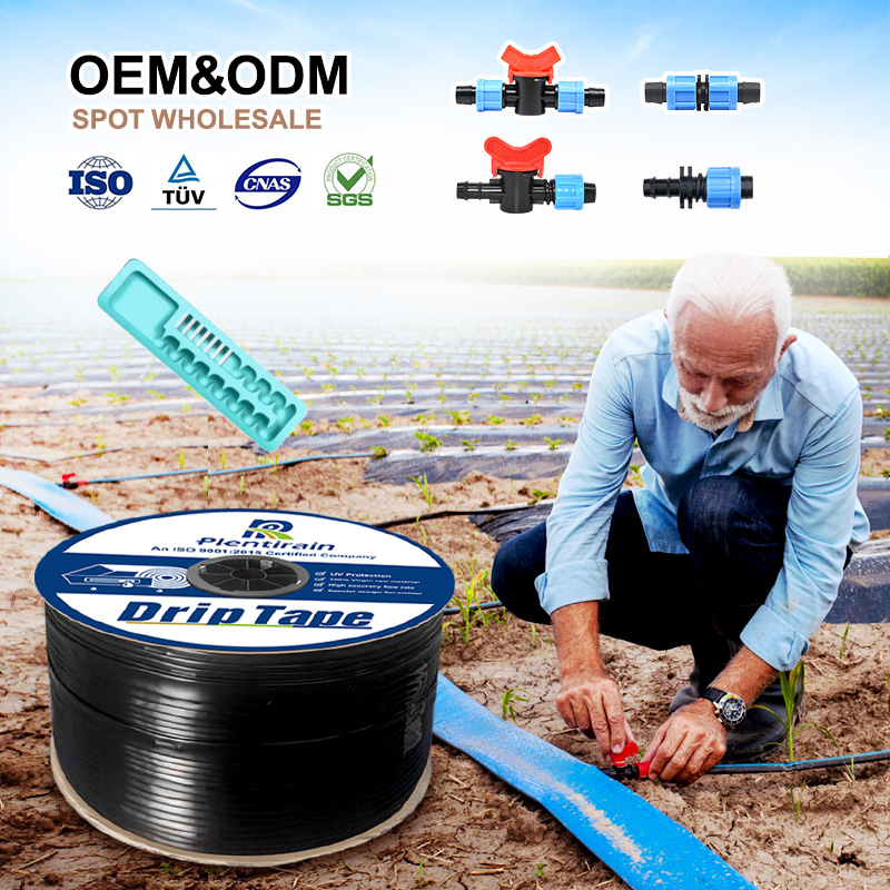 Drip Irrigation System Plastic 16mm Hose Emitter and Valve Fittings Flat Drip Tape for Agriculture Farm Potato Chili Peppers