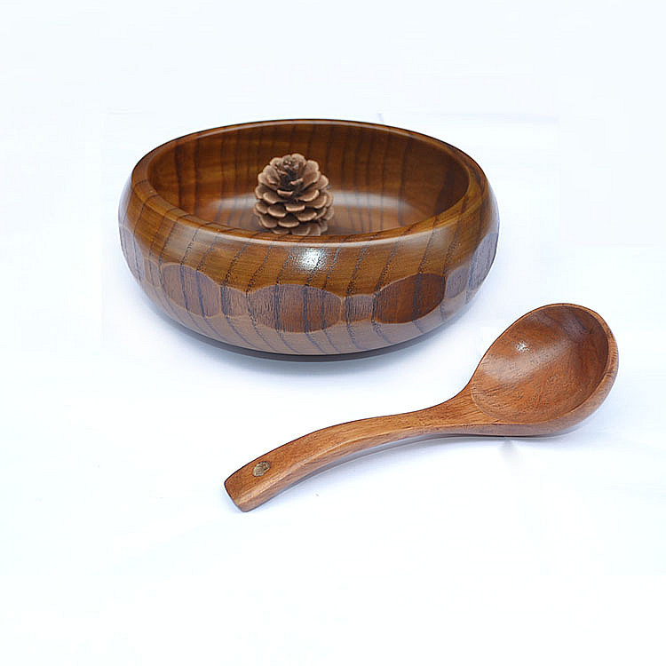 Hot Sale Natural Wood Tableware Salad Bowl Bamboo Fiber Bowls Wholesale
