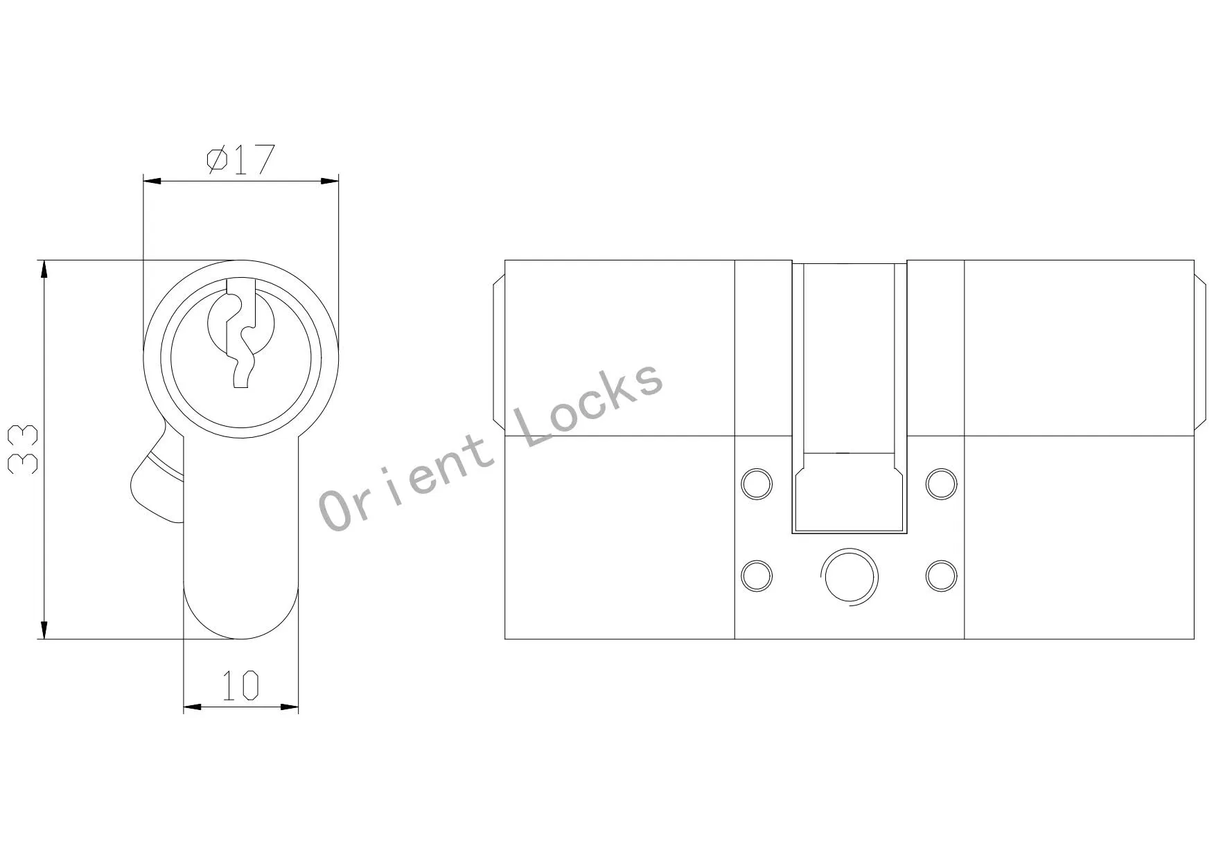 Euro Normal Modular Cylinder Lockbody Double Open Suitable for All Cylinder for Mortise Lock Cylinder
