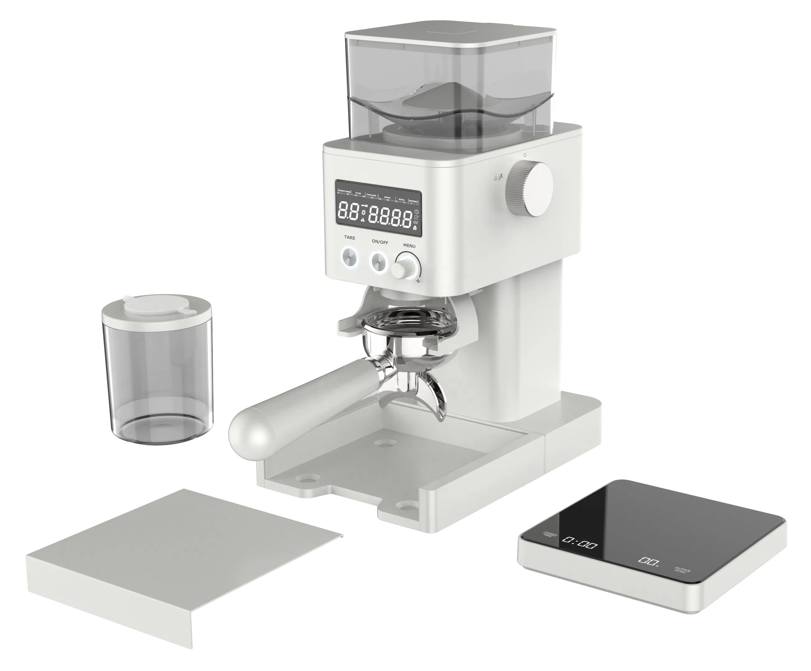 Electric Coffee Grinder with LED Screen & Scale Device, Coffee Grinder, with 31 Precise Settings, for Espresso Drip and French Press, Stainless Steel