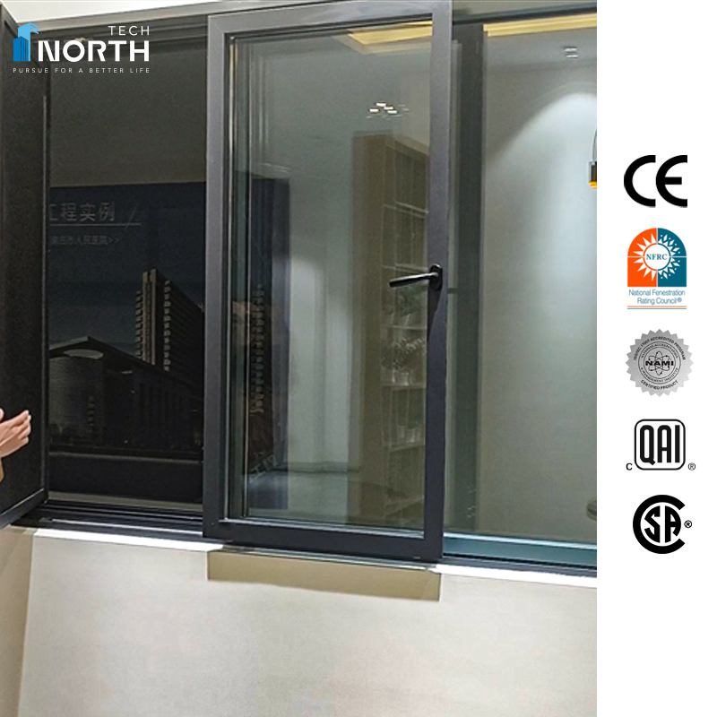 Factory Price Black Thermal Insulated Aluminum Sliding Windows Soundproof Energy Saving