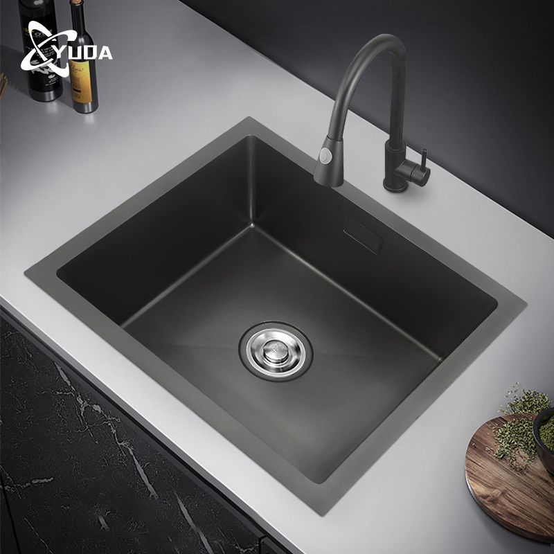 Premium Rectangular Black Stainless Steel Kitchen Sink for Modern Homes