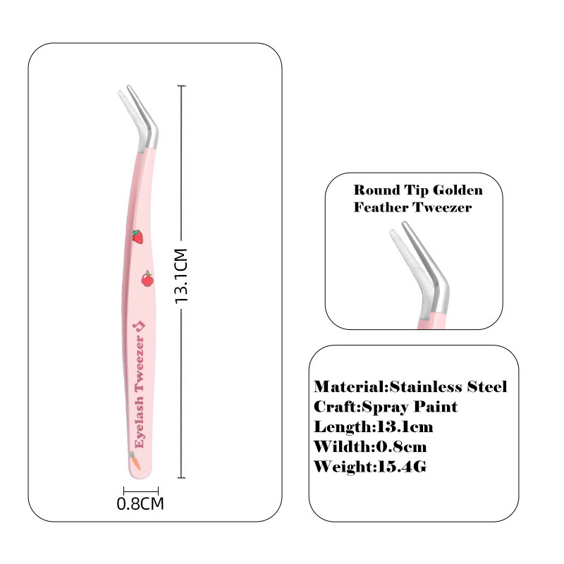 Professional Stainless Steel Beauty Bent Straight Precision Eyelash Extension Lash Isolation Tweezers