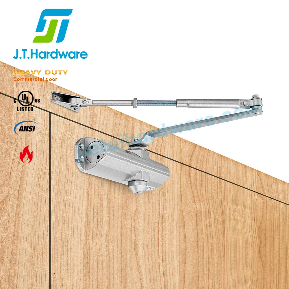 America Style Door Hardware Product Fire Rated /ANSI Grade 1 Aluminum Force Adjustable Surface Mount Sliding Heavy Duty Commercial Automatic Door Closer