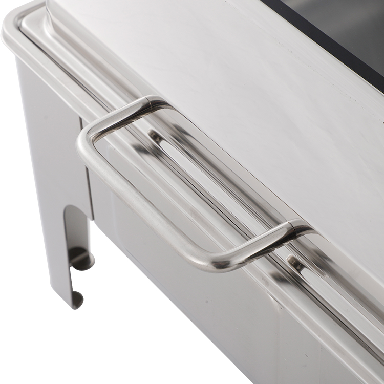Xiangsheng 9L Stainless Steel Rectangle Chafing Dish with Show Window Lid