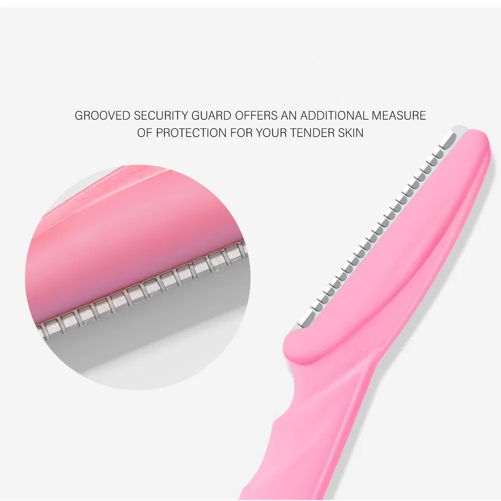 Factory Wholesale Beauty Tools Safety Pink Stainless Steel Razor Eyebrow Trimmer