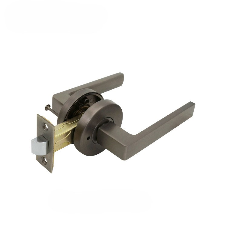 Round Channel Bedroom Door Handle Set Zinc Alloy Handle Lock Indoor Lever Handle Lock