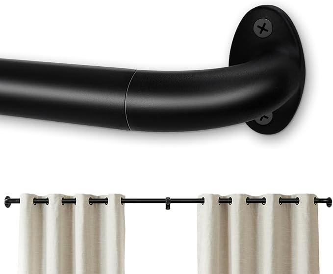 Hot Selling Single Blackout Adjustable Curtain Rod Curtain Corner Bend Metal
